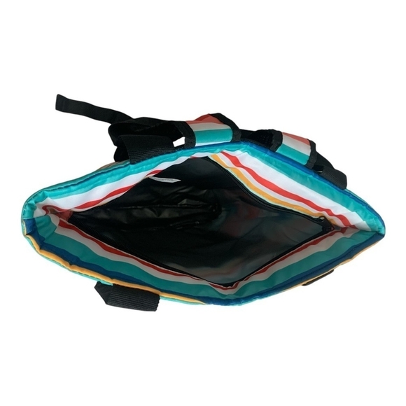 Unisex Lunch Backpack Generic Striped Cooler Backpack Insulated Portable Cooler - Picture 7 of 8